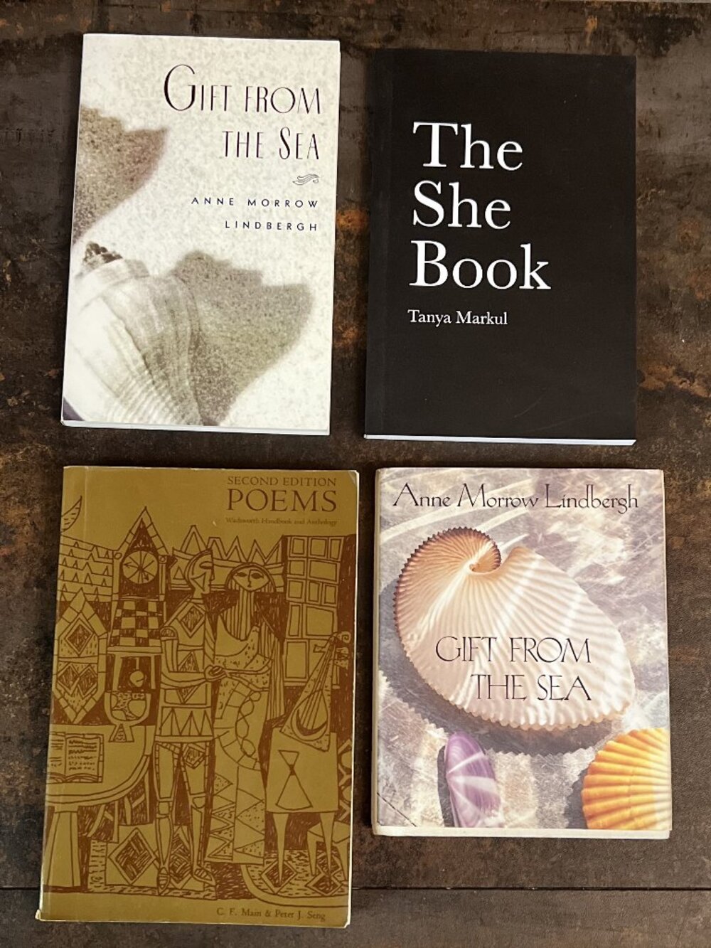 4-Book Bundle: Gift from the Sea (2 Copies), The She Book, Poems (College Text)